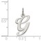 Sterling Silver Medium Script Initial Letter G Charm Jewerly 18mm x 13mm